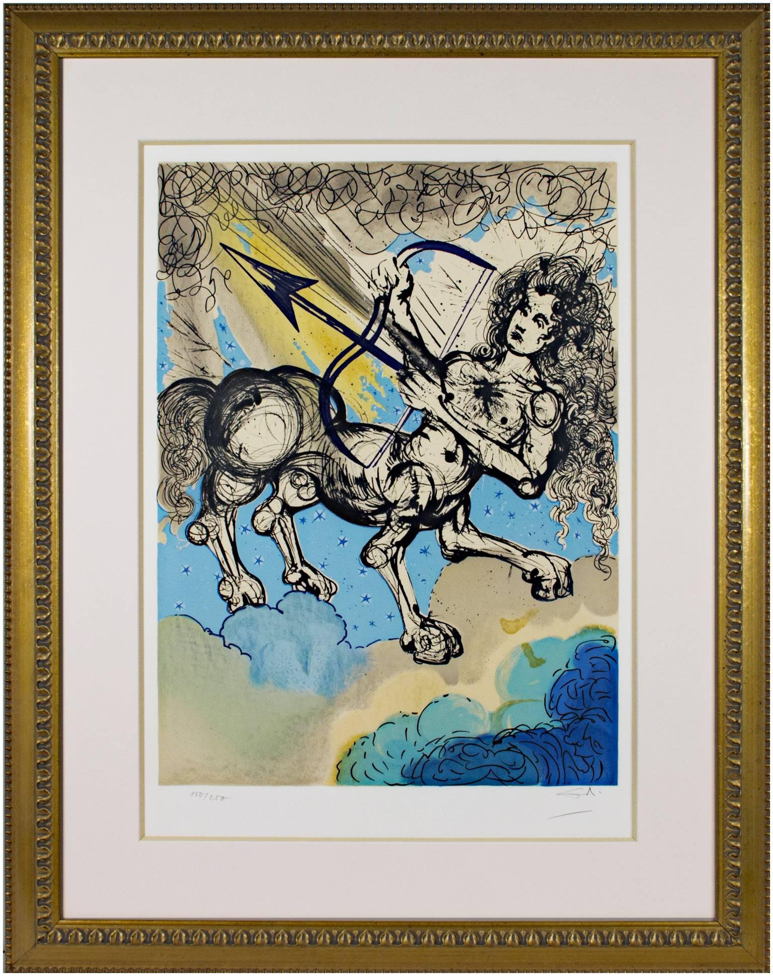 Sagittarius from Signs of the Zodiac Series (original color lithograph) - Print by Salvador Dalí