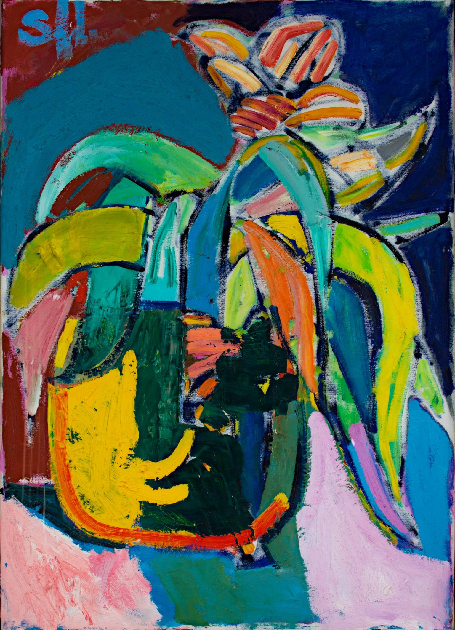 "The Banana Plant," Oil on Canvas signed by Matthew Schaefer