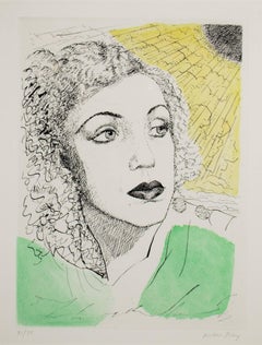 "Sheila, "  Etching and Aquatint in Color signed by Man Ray