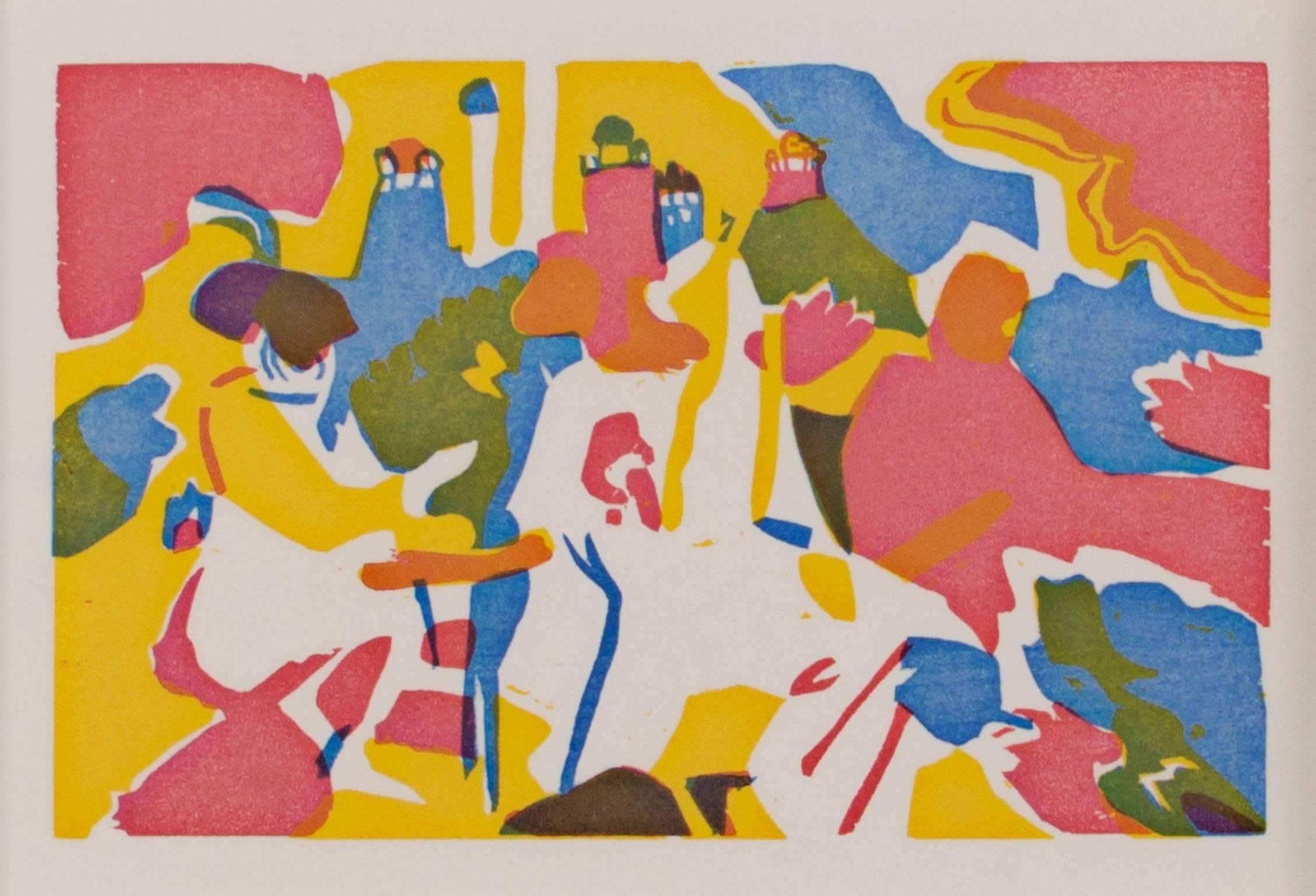 „Orientalisches from Klange Cat“, Original farbiger Holzschnitt von Wassily Kandinsky 1