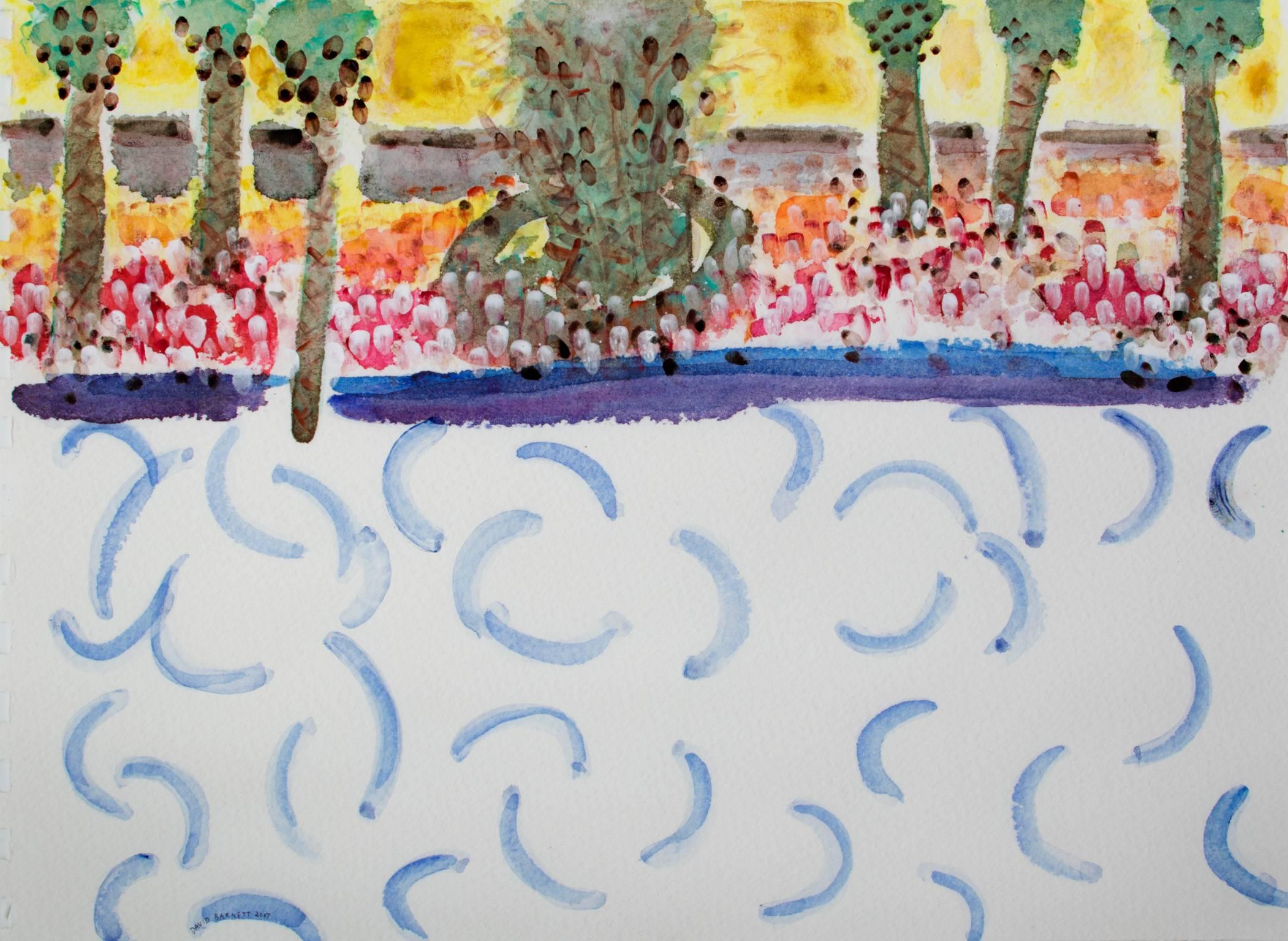 "Homage to David Hockney - Sun & Water Spots on My Glasses by the Pool"