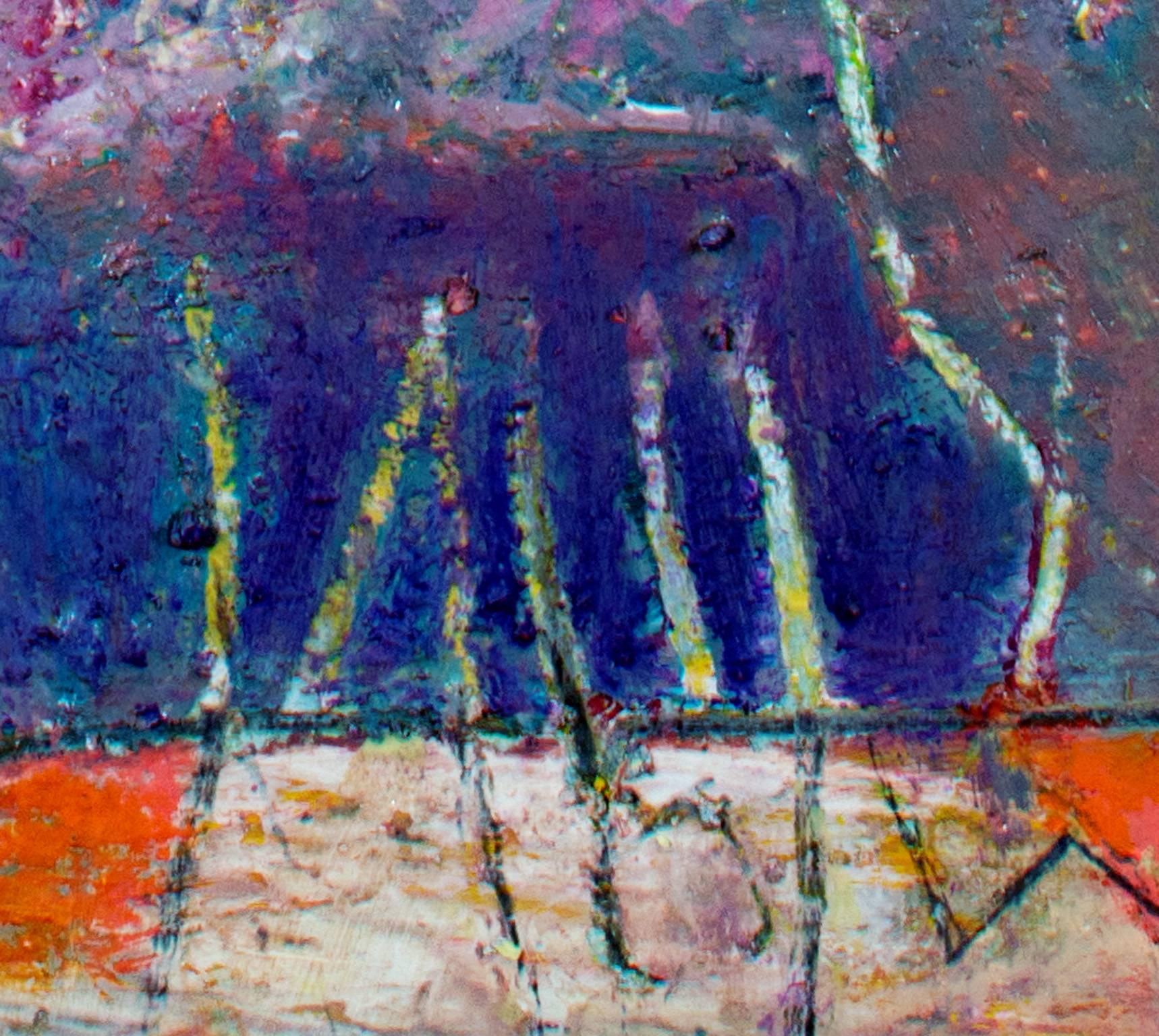 « Taming Space », peinture à l'huile abstraite sur toile signée par Alayna Rose en vente 2