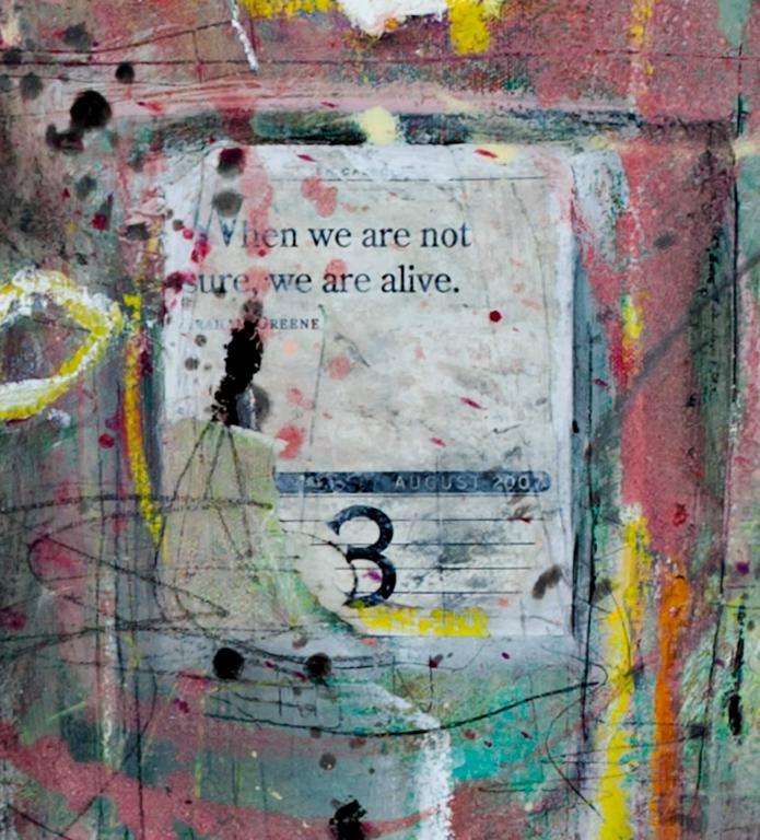 Alayna Rose Sound (contemporary abstract expressionist mixed media painting with text) For