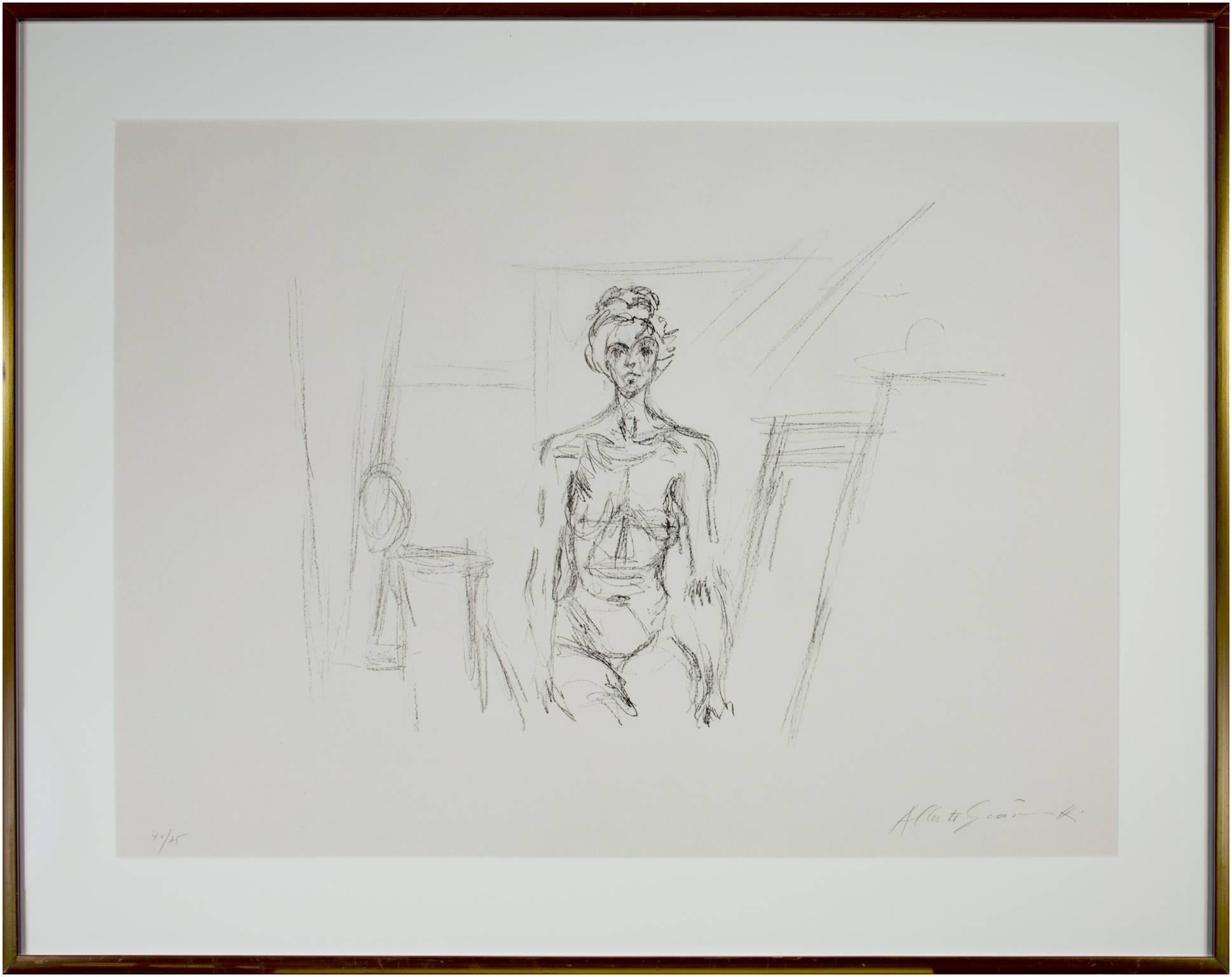« Nu Assis », une lithographie originale signée par Alberto Giacometti en vente 3