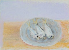Pastel « The Three Fish Tobago » avec inscription personnelle de Wolf Kahn