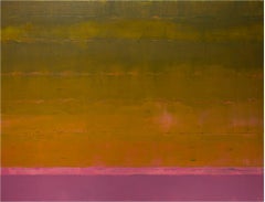 Contemporary abstract oil painting purple pink yellow green minimalist