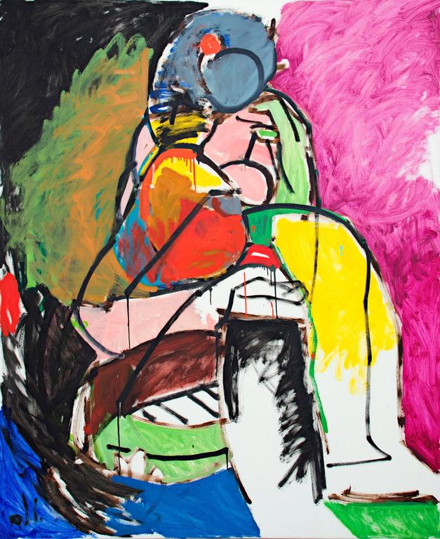 Matthew Schaefer Abstract Woman (Abstract expressionist oil on canvas