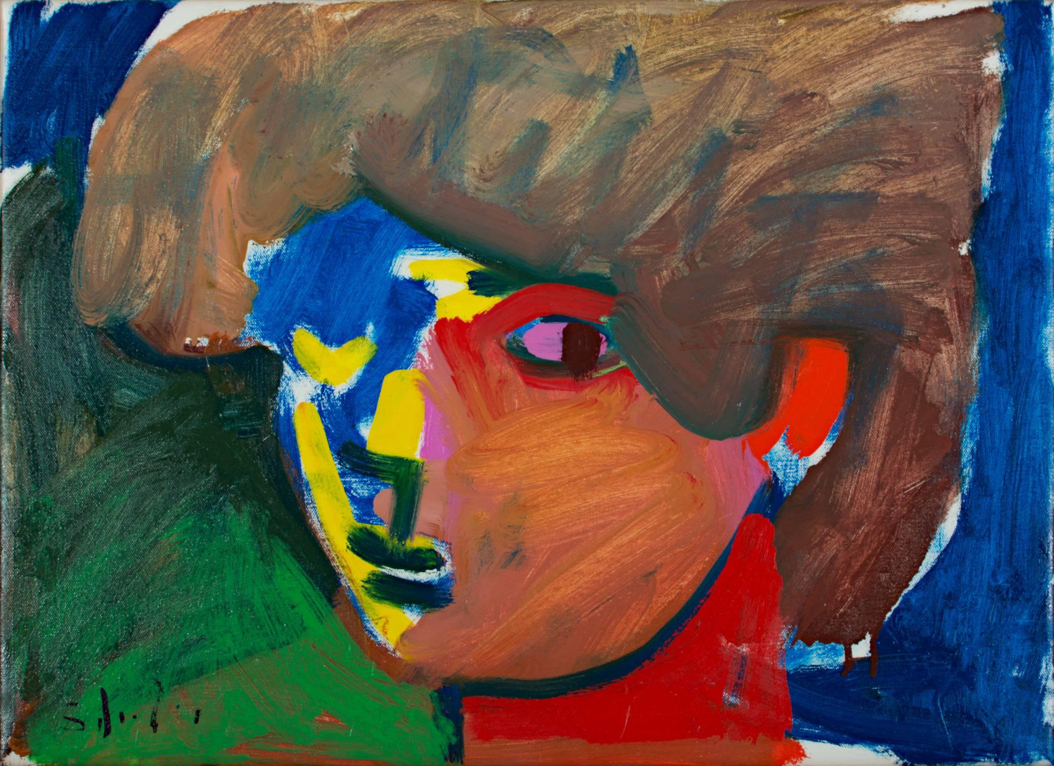 "Pan," a Colorful Expressionist Oil Painting signed by Matthew Schaefer
