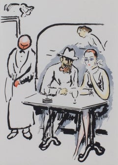 "In the Cafe -La Garconne Series," a Color Pochoir by Kees van Dongen 