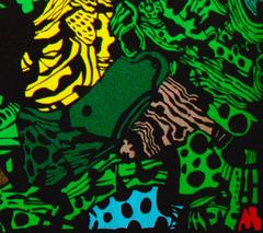 Abstract Statement Piece Pop Color Texture Vibrant 1970s Funky Groovy Fun Signed