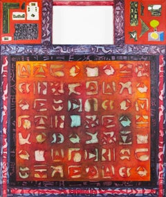 "Wall of the Carry Outs, " Abstract Acrylic Collage signed by Joseph Rozman