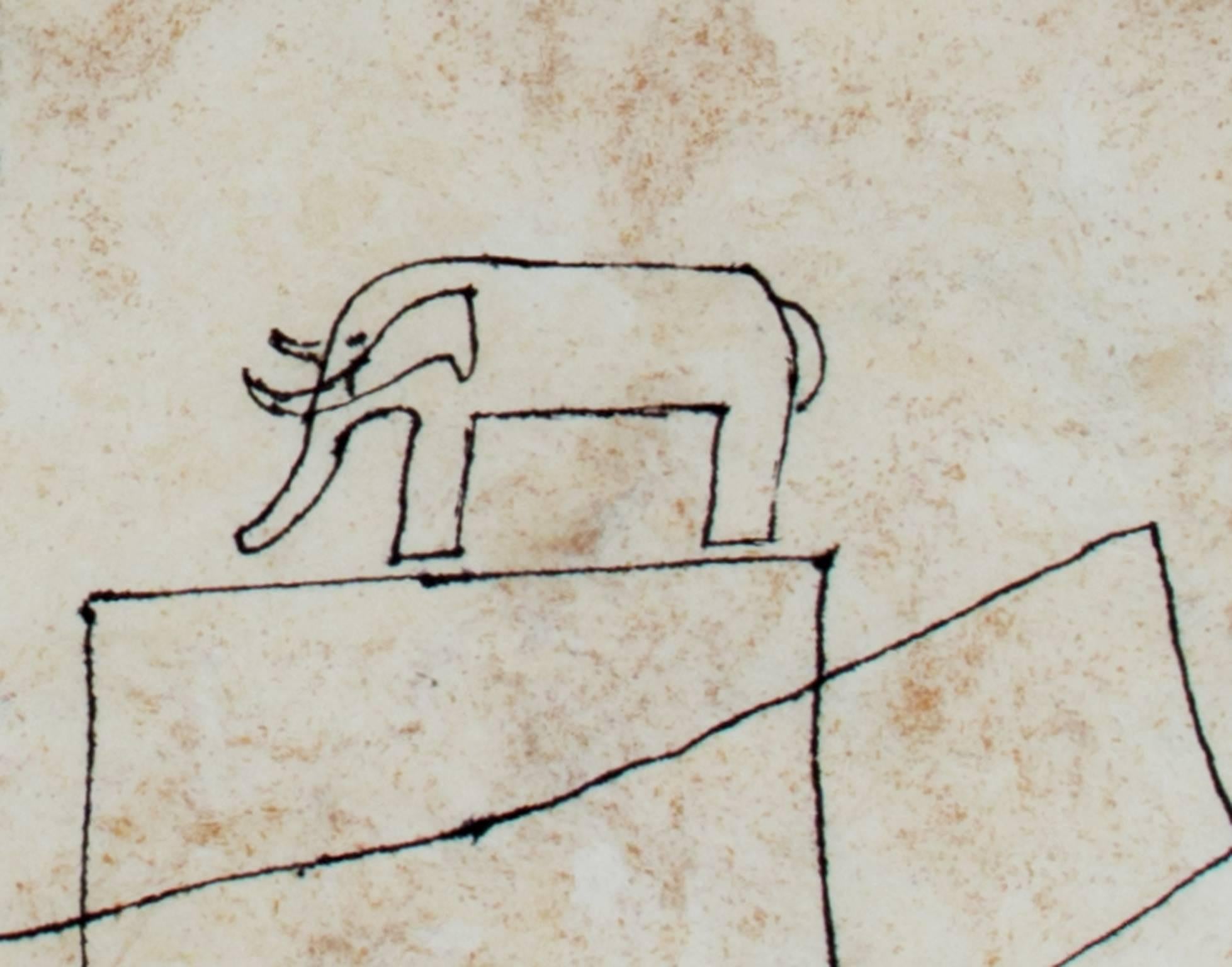two elephants drawing