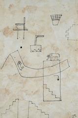 Two Elephants (Ink drawing on handmade Amate paper, 1992) 3
