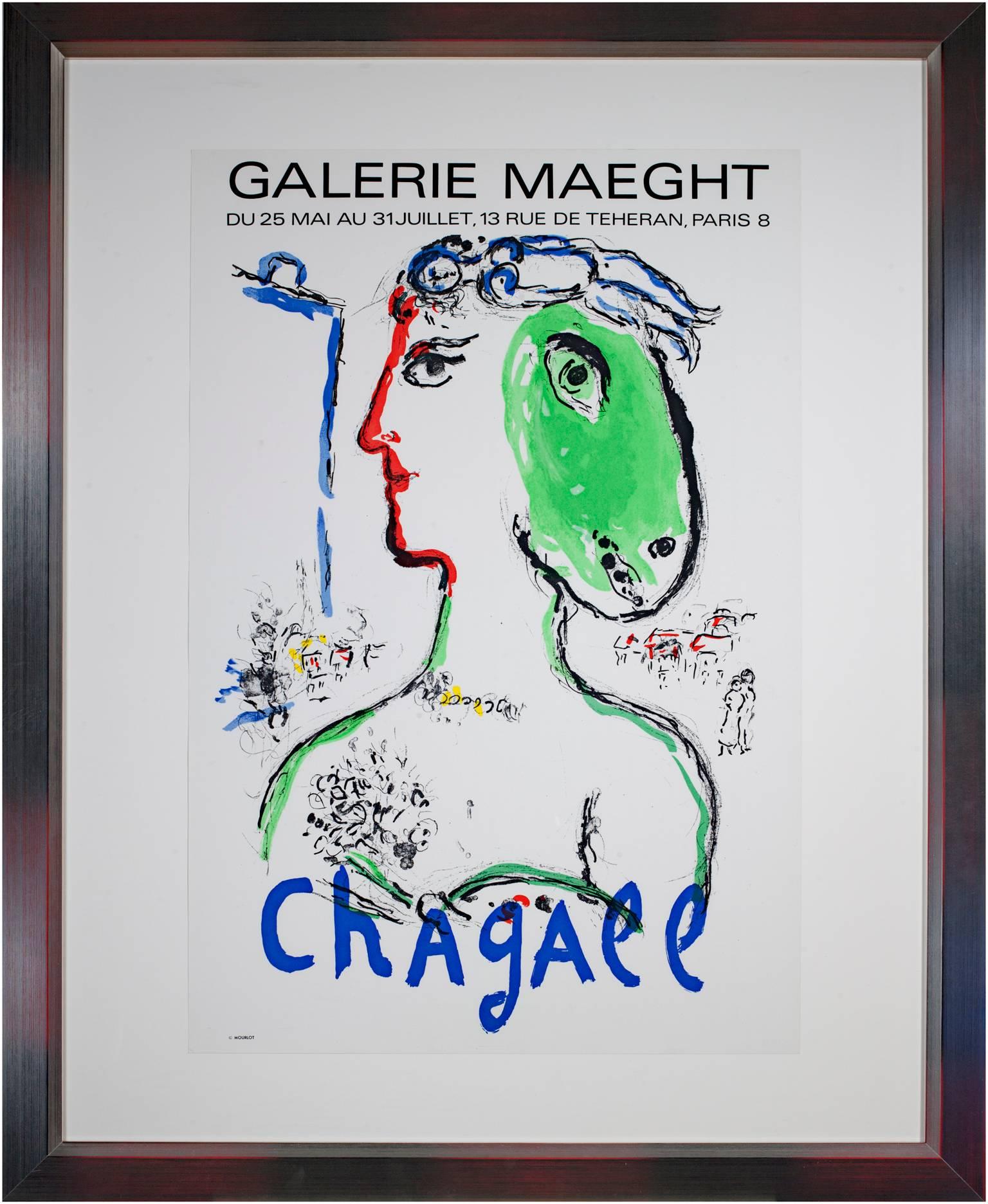 « L'Artist Phoenix Poster », une affiche de lithographie colorée originale de Marc Chagall en vente 3