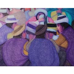 Ferria De Sombreros (The Hat Market) oil on jute 3