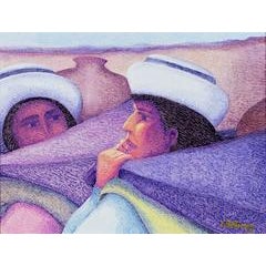 Dos Mujeres (Two Ladies) oil on jute 5