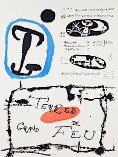 "Derrière le Miroir, Terres de Grand Feu" Original Color Lithograph by Joan Miro