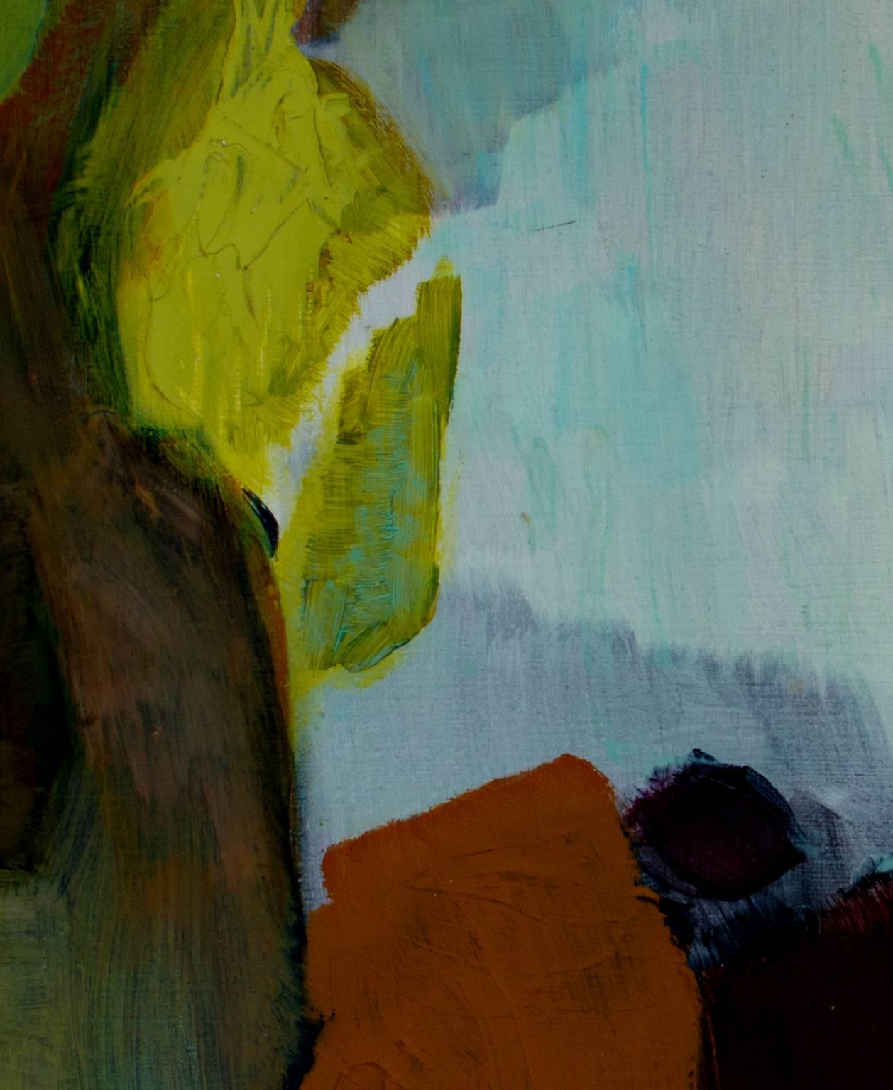 « Table Controversy », une huile sur bois abstraite signée Ananda Kesler en vente 1