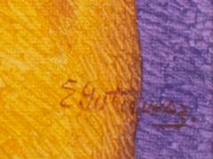 Pintura al óleo figurativa contemporánea con textura madre e hijo en color firmada