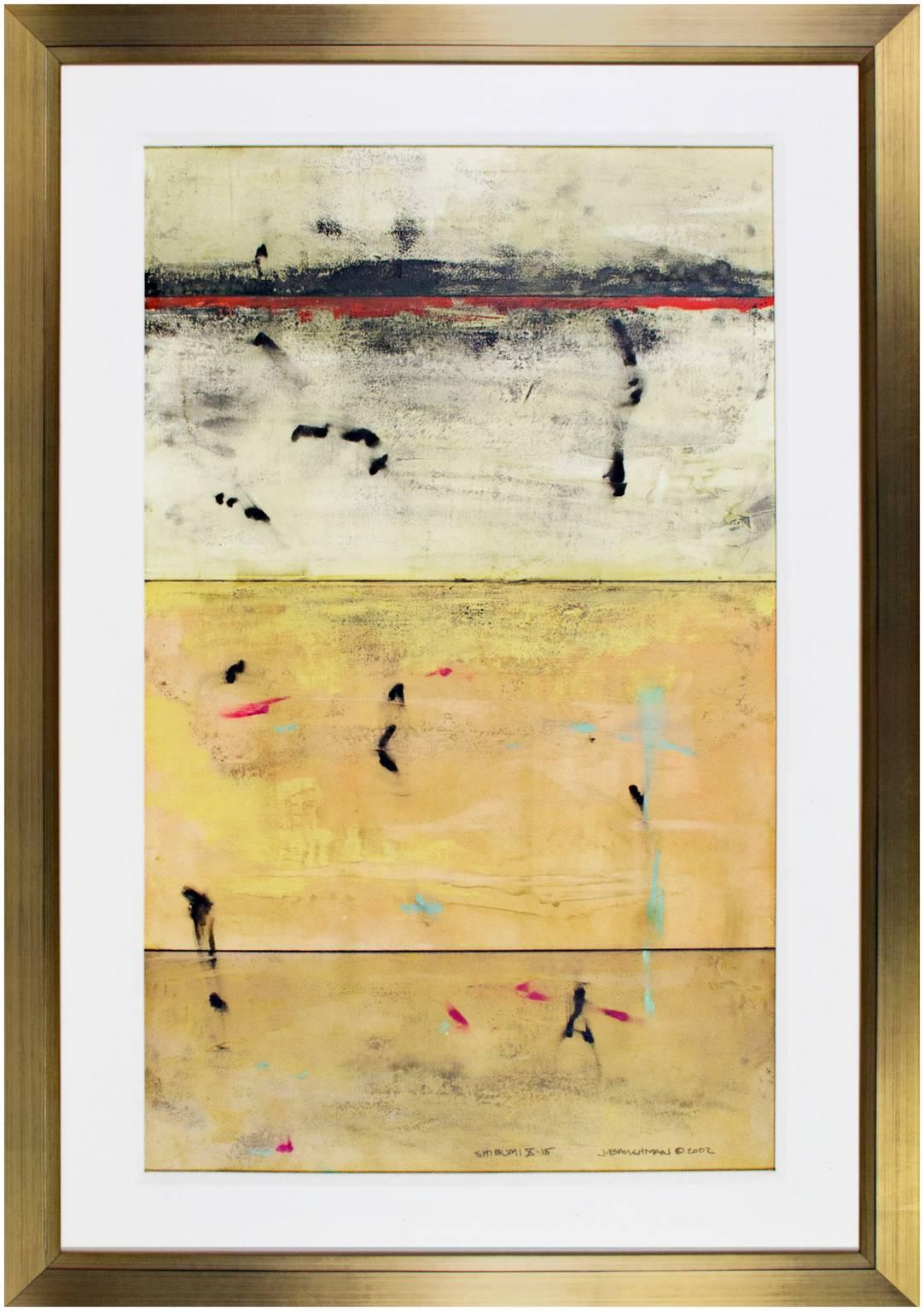 « Shibumi X-15 », un support mixte abstrait jaune signé par John Baughman en vente 3