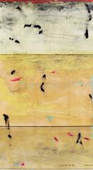 « Shibumi X-15 », un support mixte abstrait jaune signé par John Baughman