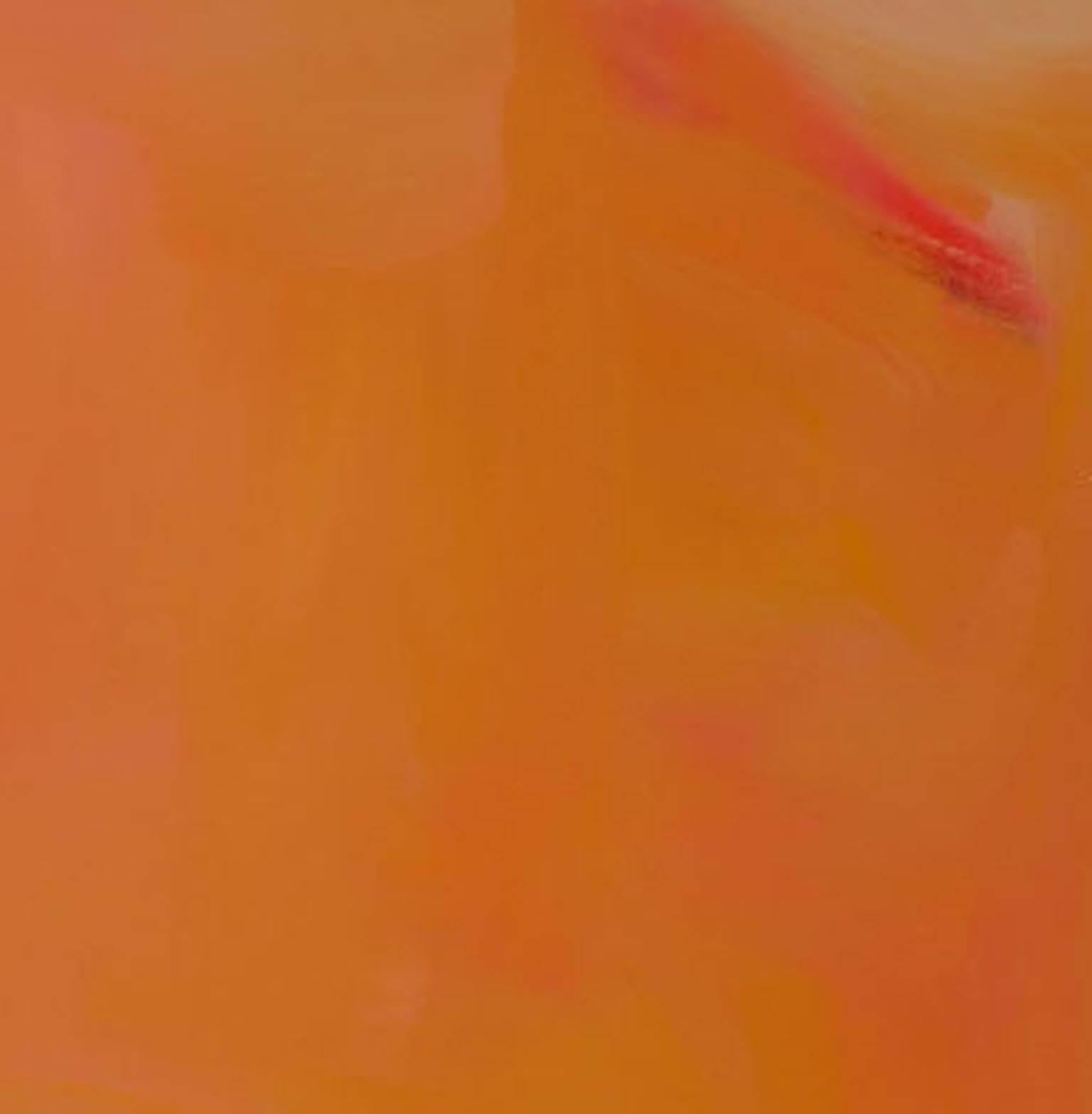 « Except for Then », une peinture à l'huile abstraite sur toile de Dierdre Schanen - Orange Abstract Painting par Deirdre Schanen