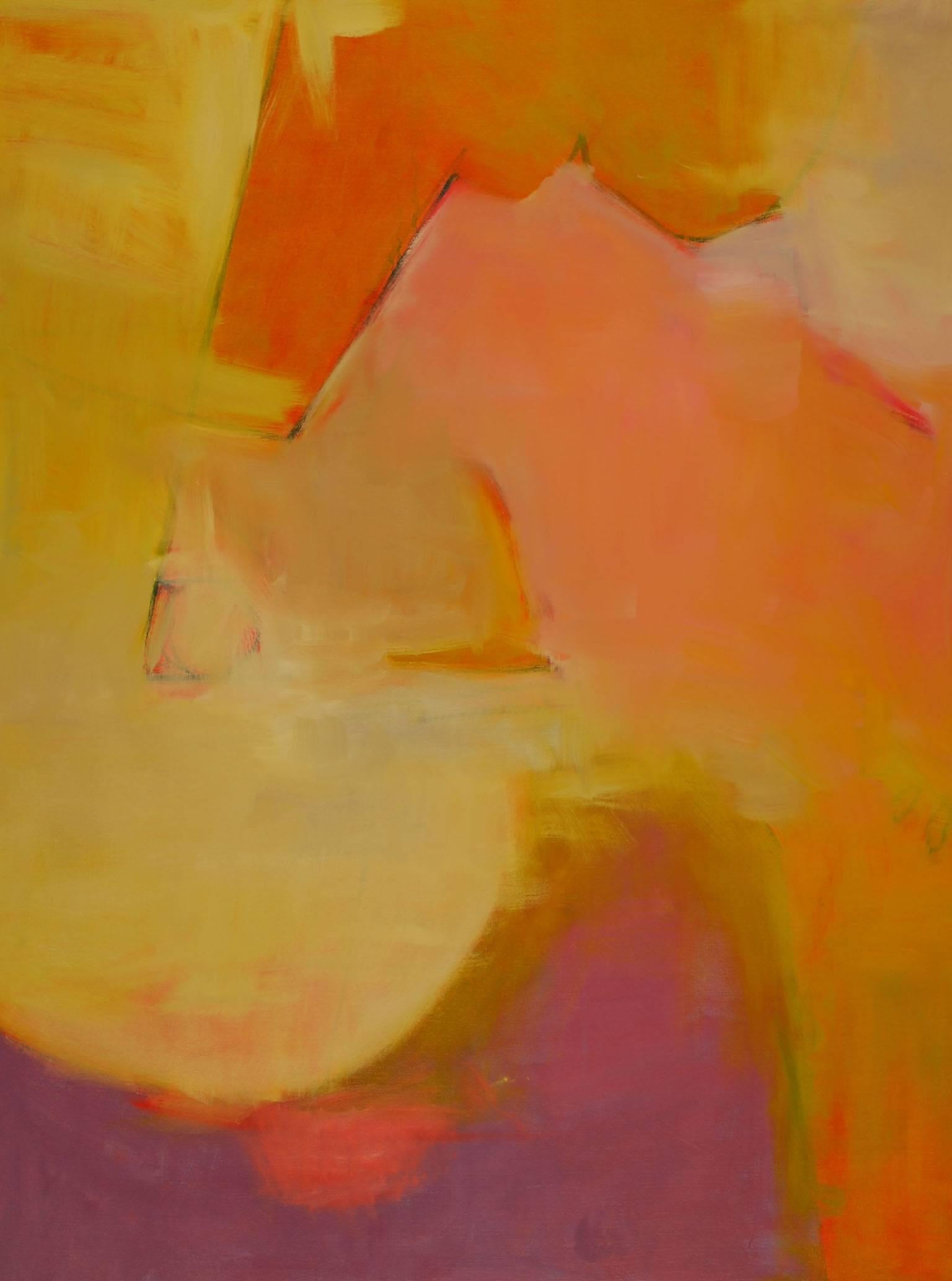Abstract Painting Deirdre Schanen - « Except for Then », une peinture à l'huile abstraite sur toile de Dierdre Schanen