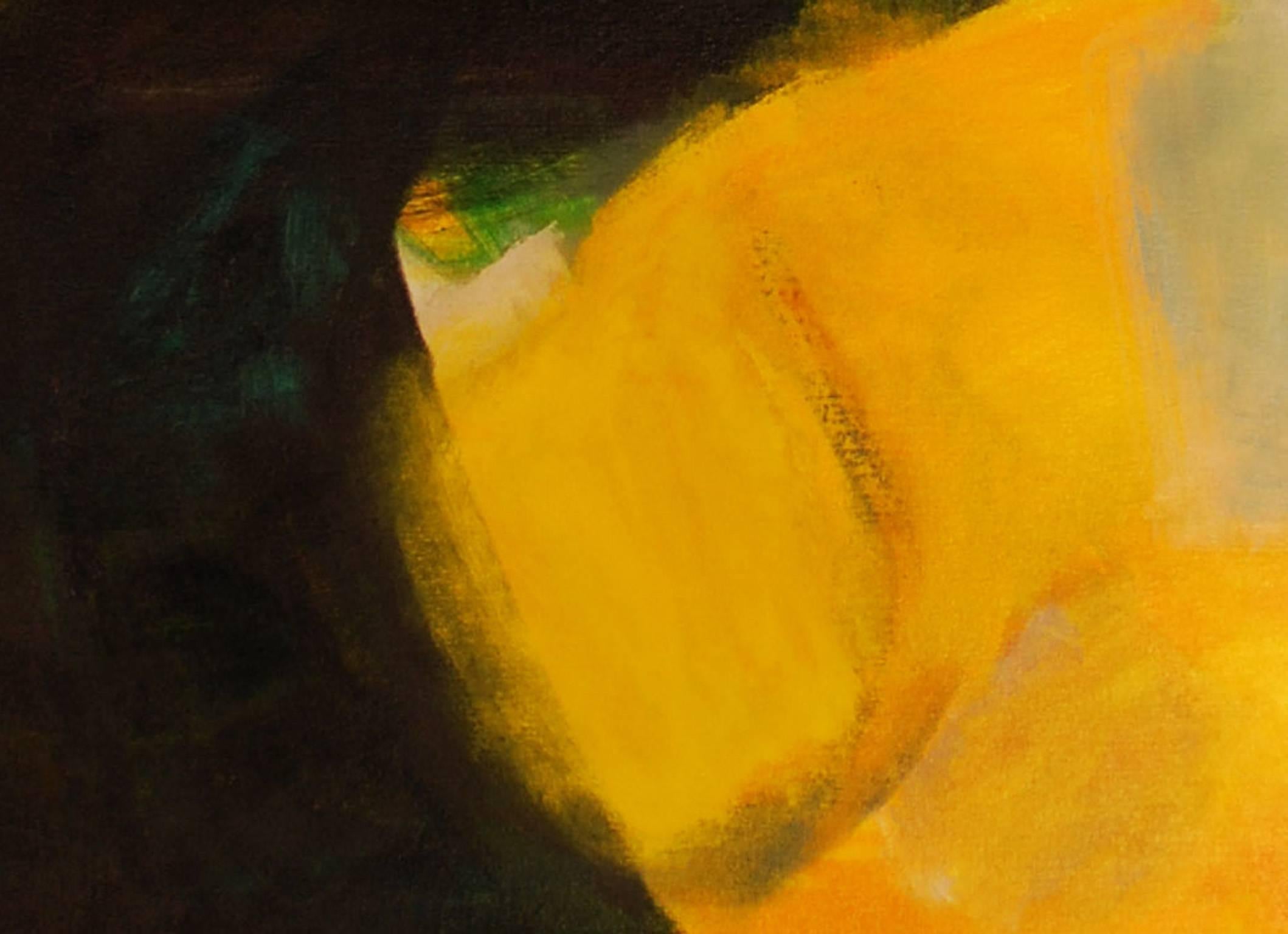 « Silence et distance », une peinture à l'huile abstraite sur toile de Dierdre Schanen - Expressionnisme abstrait Painting par Deirdre Schanen