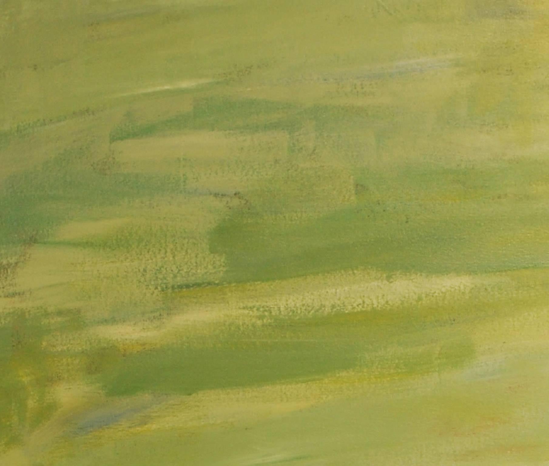 « Silence et distance », une peinture à l'huile abstraite sur toile de Dierdre Schanen - Marron Abstract Painting par Deirdre Schanen