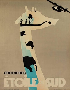 "Croisieres Etoile Du Sud", litografia originale a colori di Berny Et Peignot