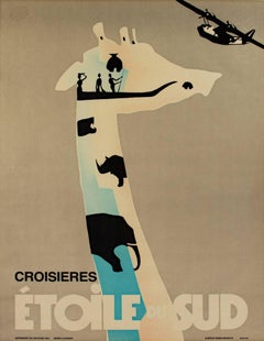 "Croisieres Etoile Du Sud", une lithographie originale en couleur de Berny Et Peignot