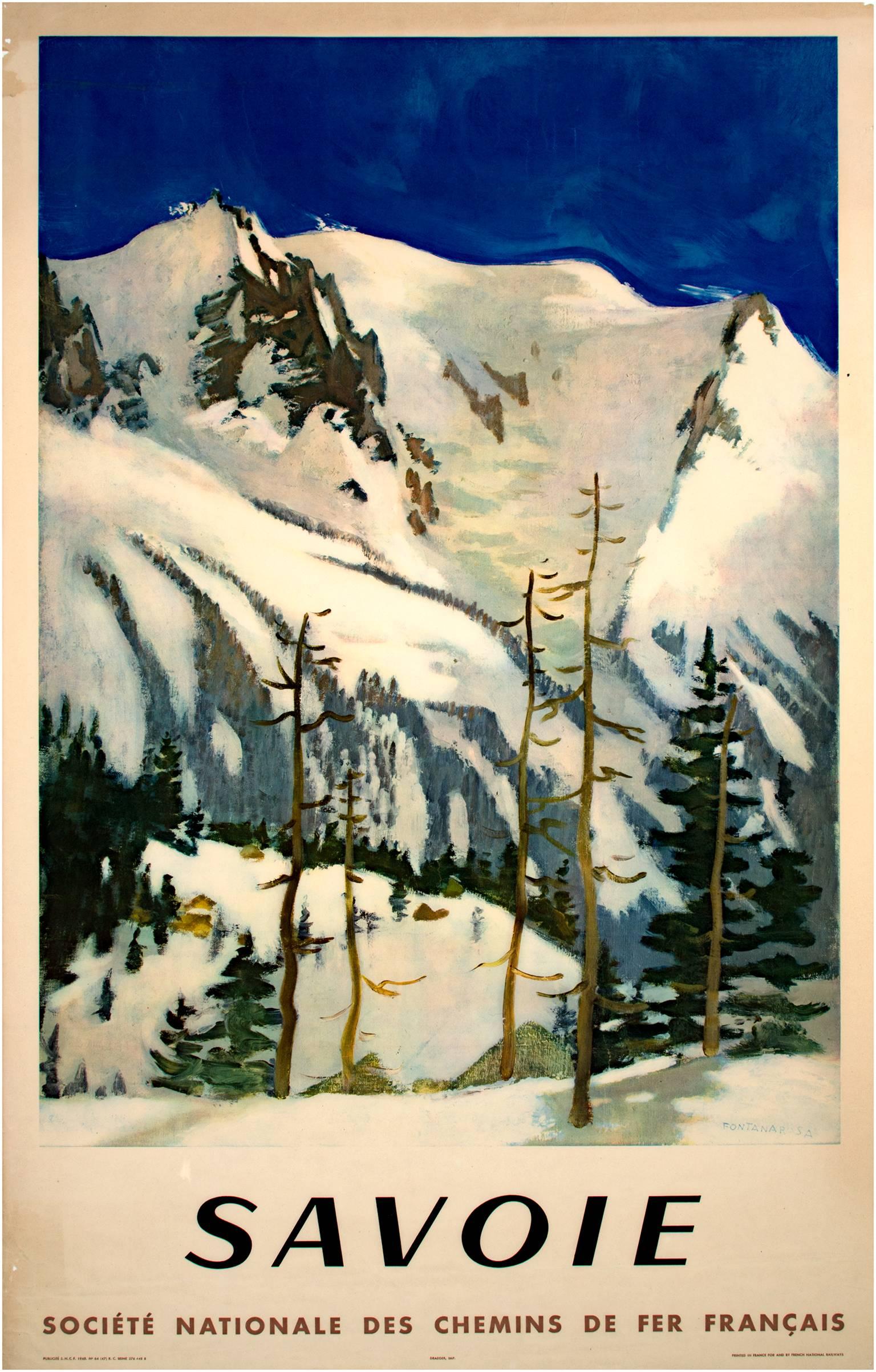 Lucien Joseph Fontanarosa Landscape Print - "Savoie (Societe National des Chemins de Fer Francais), " by L.J. Fontanarosa
