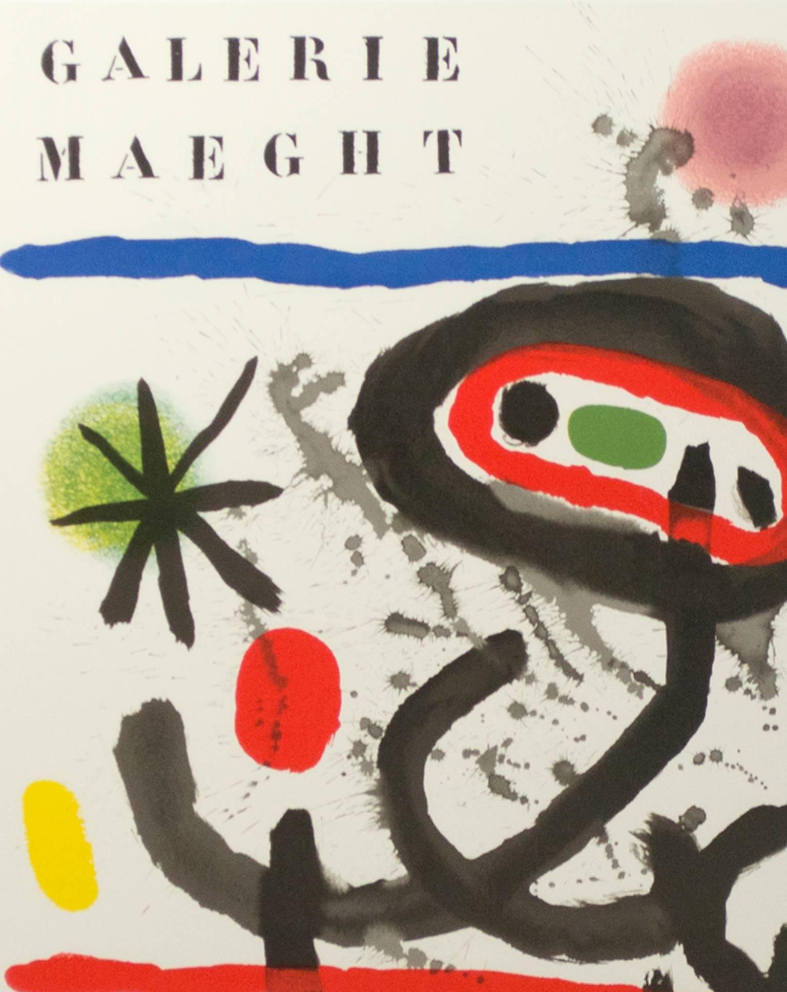 „Galerie Maeght Miro Maqght Editeur Imprimeur“, Original-Lithho von Joan Miro (Surrealismus), Print, von Joan Miró