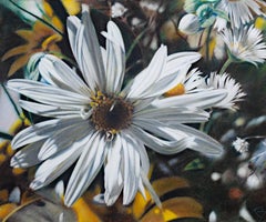 "Untitled (Daisy Close Up), " Pastel on Paper signed by James Ruby