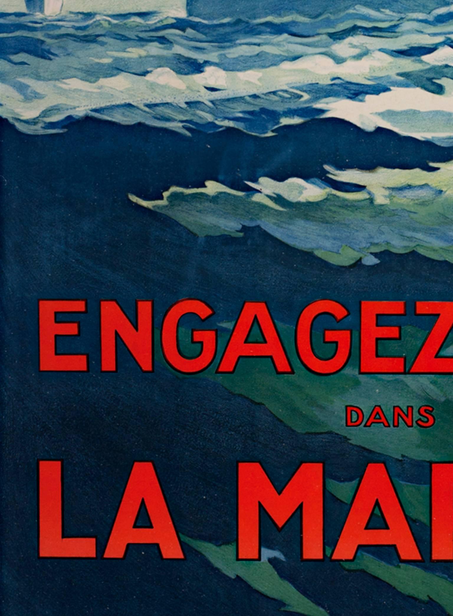 „Engagez-Vous Dans La Marine“, eine von A. Theunissen signierte Originallithographie im Angebot 3