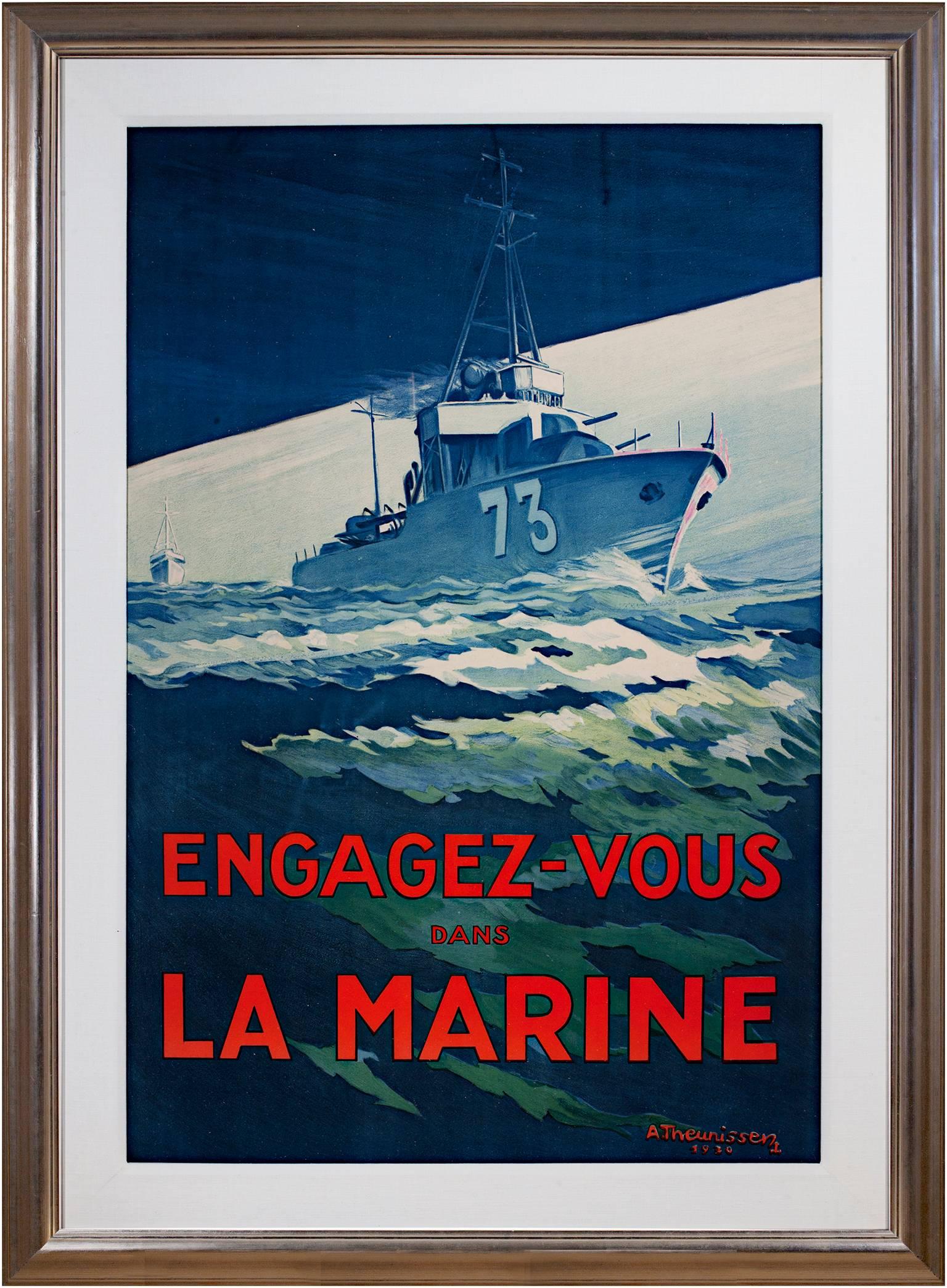 „Engagez-Vous Dans La Marine“, eine von A. Theunissen signierte Originallithographie im Angebot 4