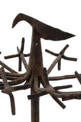 "Nigerian Yoruba Medicine Staff, " a Hand Forged Iron Staff