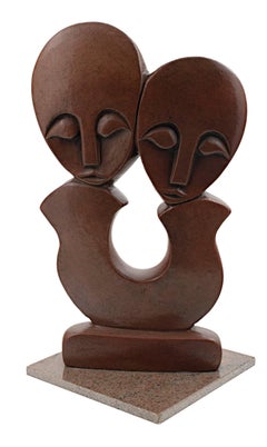 "Creation/Lovers, " Red Jasper Sculpture from Africa circa 2001
