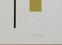 "Red & White Tondo, " Silkscreen Geometric Print signed by Ilya Bolotowsky