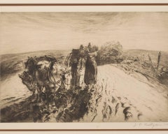 "Cuando acaba el día", aguafuerte original firmado por John Edward Costigan