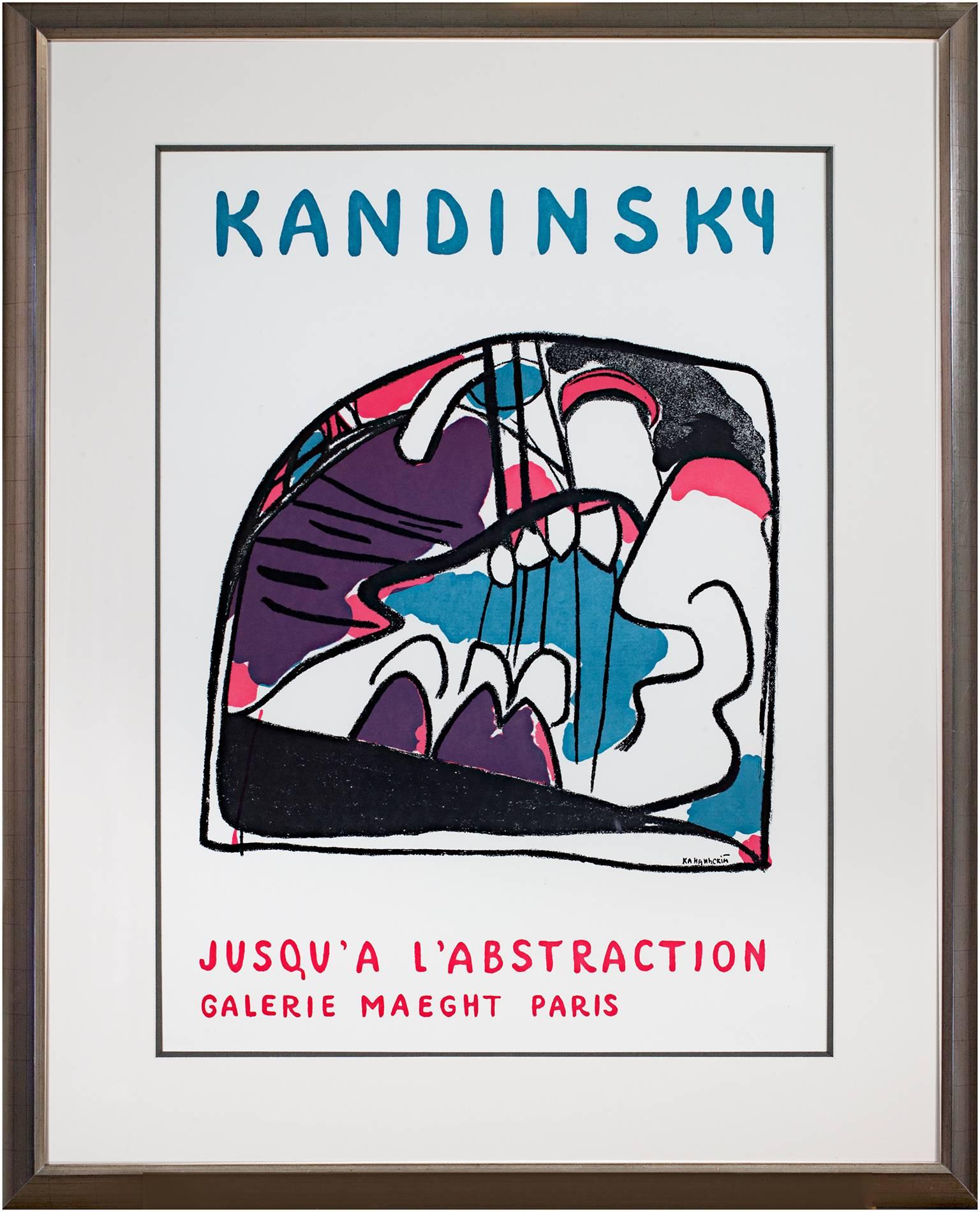 Jusqu'a L'Abstraction' Farblithografie-Plakat Wassily Kandinsky  im Angebot 1