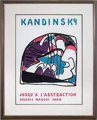 Jusqu'a L'Abstraction' color lithograph poster Wassily Kandinsky