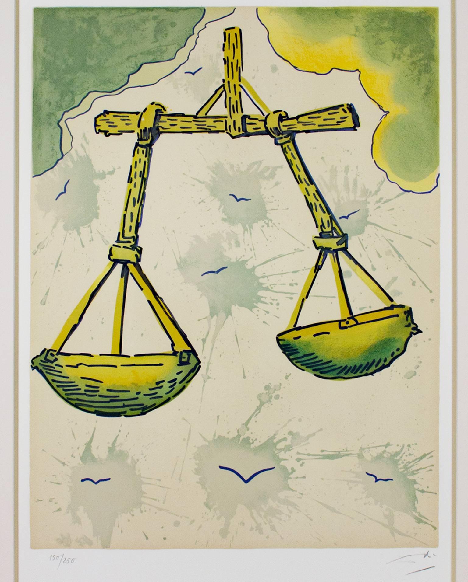 "Signs of the Zodiac Series: Libra, " an Original Litho signed by Salvador Dali - Print by Salvador Dalí