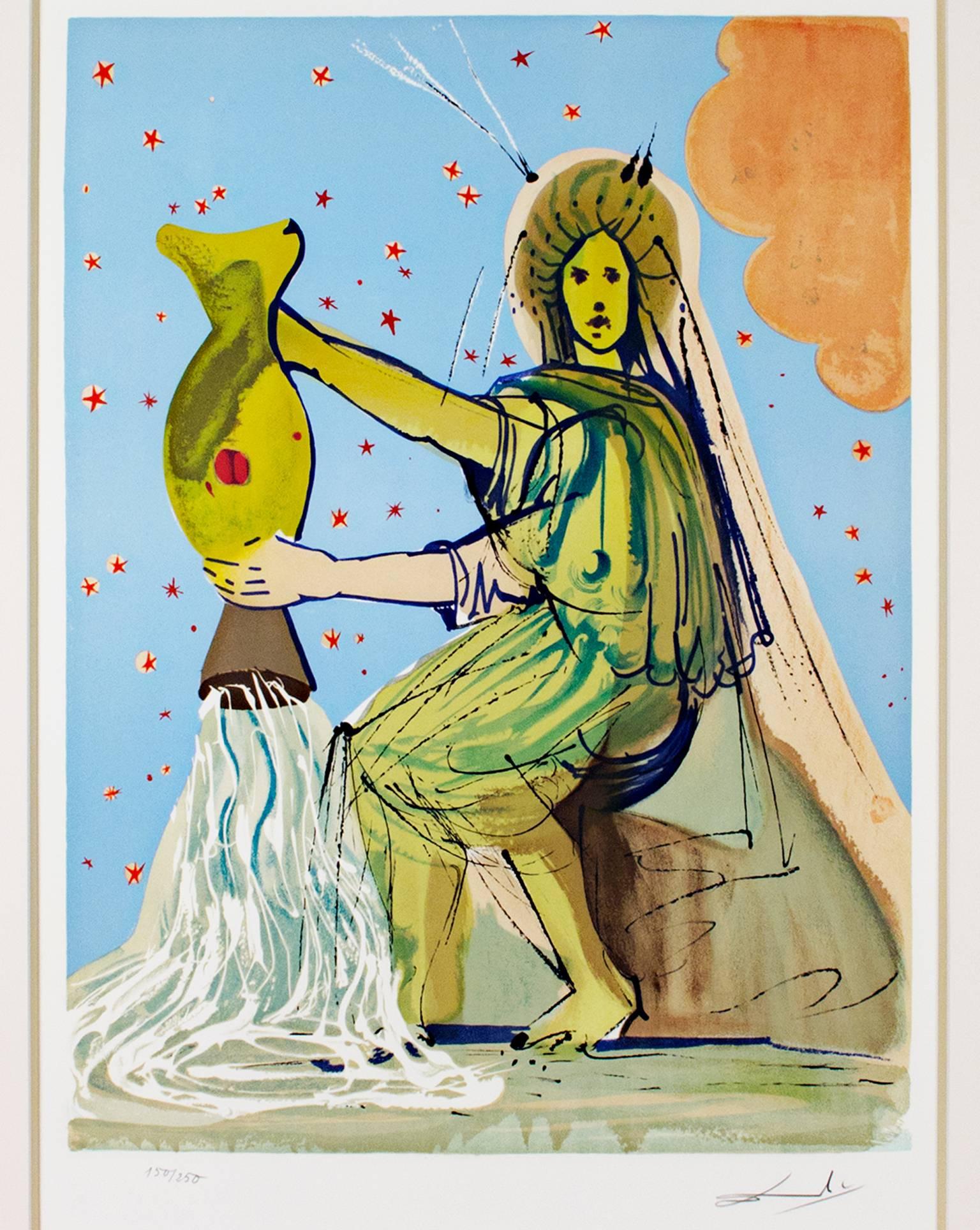 Salvador Dalí Figurative Print - Signs of the Zodiac Series: Aquarius
