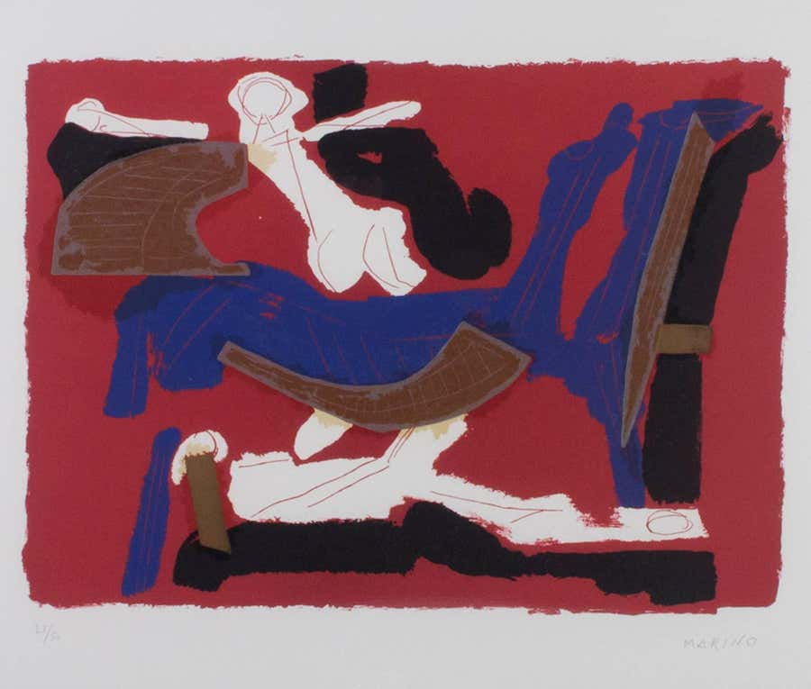 "Cheveaux Et Cavalier (Horse & Rider) VI, " Lithograph signed by Marino Marini