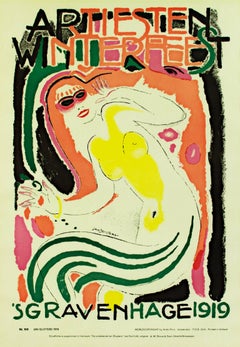 "Artiesten Winterfest," an Original Color Lithograph by Jan Sluijters 