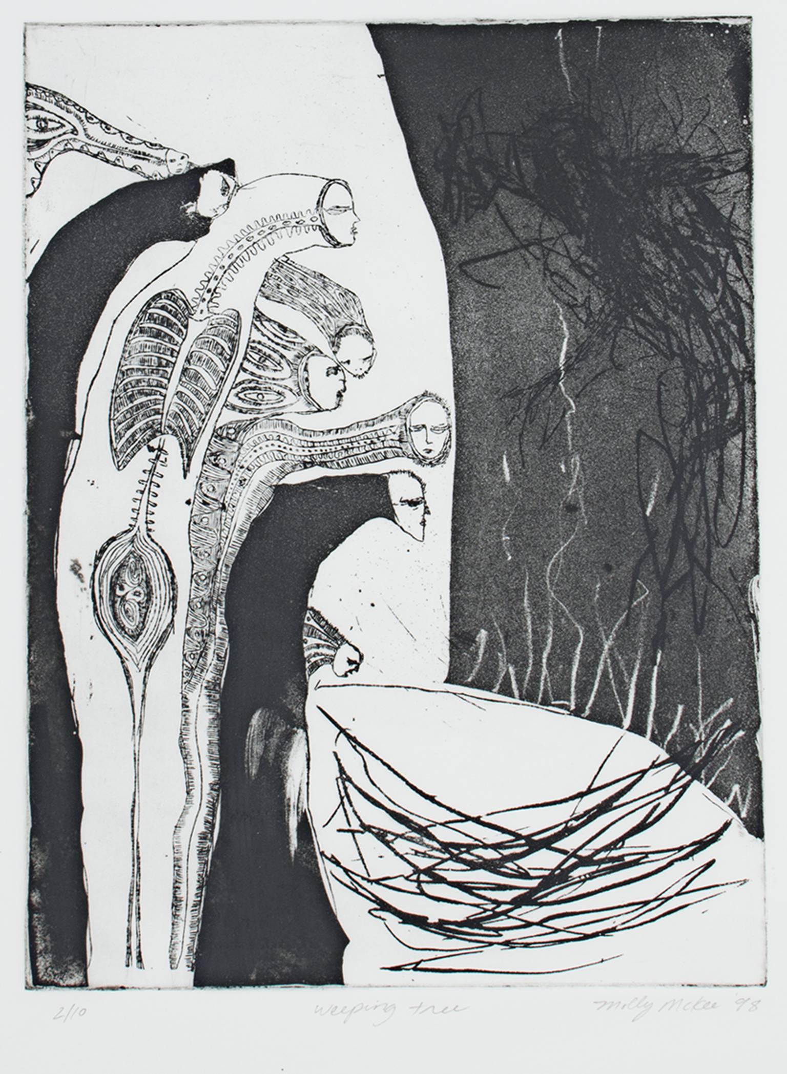 "Weeping Tree," an Etching & Aquatint signed by Molly McKee