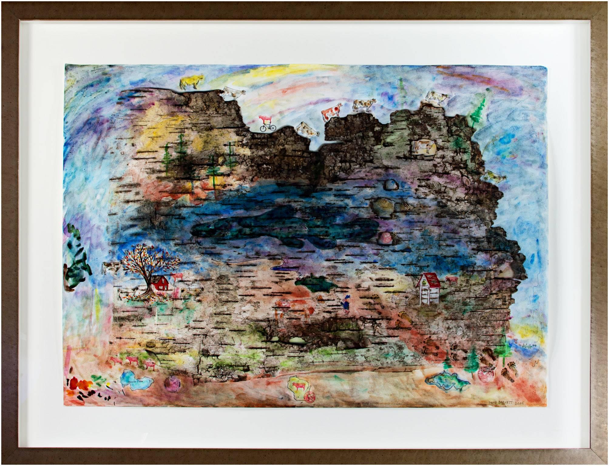 „Up North Birch Bark Series: Outdoor, WI,“ Mixed Media signiert von David Barnett im Angebot 3