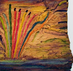 texture del legno contemporaneo astratto colorato acquerello tecnica mista firmato