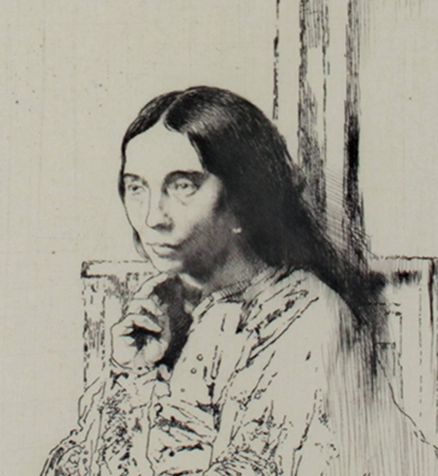 „La Mere de Whistler“, eine Radierung und Kaltnadelradierung, signiert von Auguste Brouet im Angebot 2